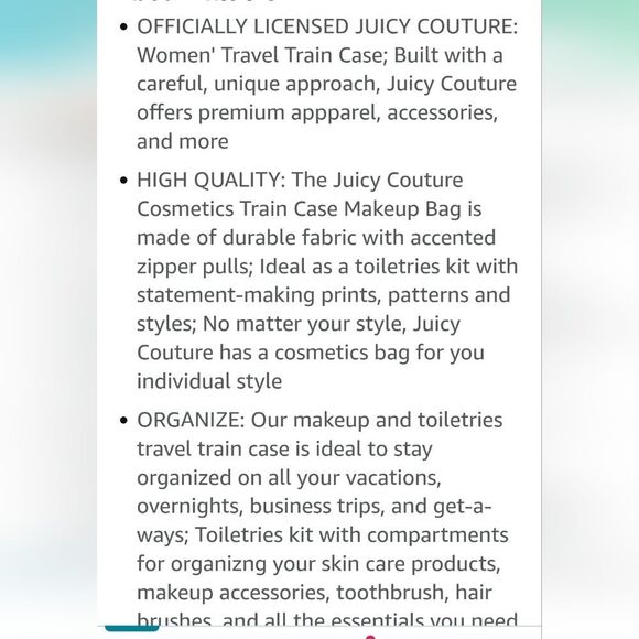 Juicy Couture Rhinestone Logo Travel Traincase - Picture 4 of 7